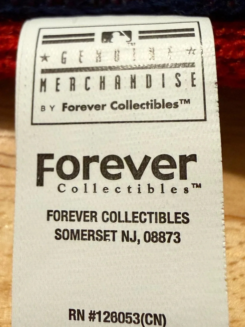 Forever Collectibles Red & Navy Knit Team Scarf Tag